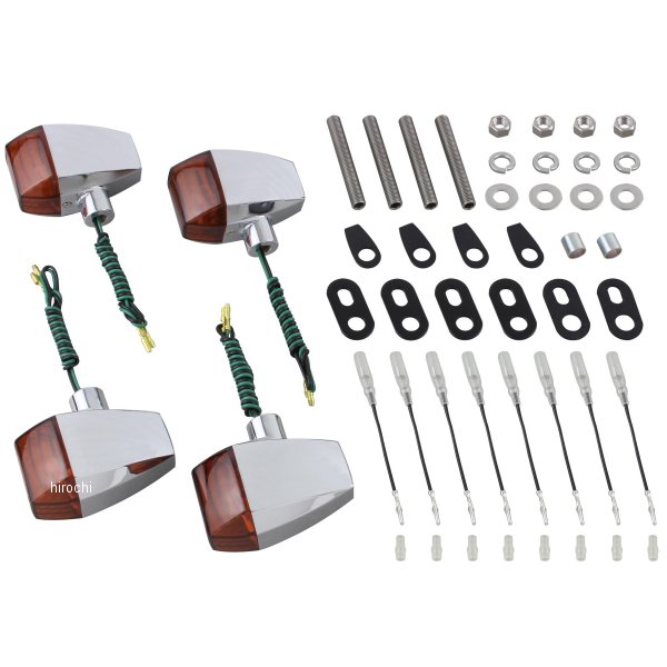 038085 ポッシュ POSH ウインカーキット ZRタイプ クリスタルカット シングル仕様 GPZ900R メッキ/オレンジ