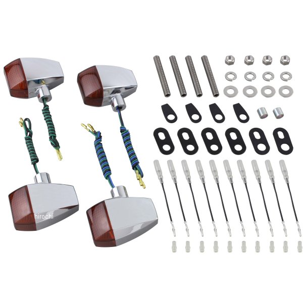 038481 ポッシュ POSH ウインカーキット ZRタイプ スタンダード ダブル仕様 GPZ900R メッキ/オレンジ