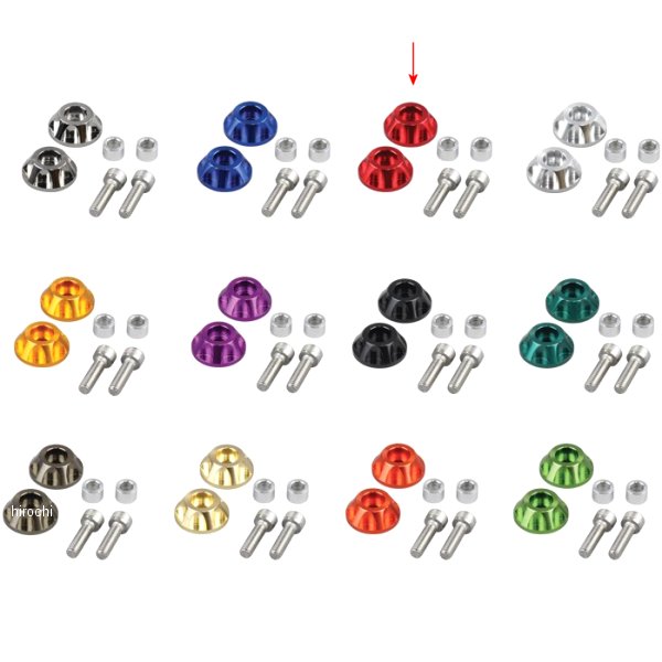 039002-02 ポッシュ POSH アッパーカウルキャップホルダー NASAタイプ ZZR1100D 2個入り 赤