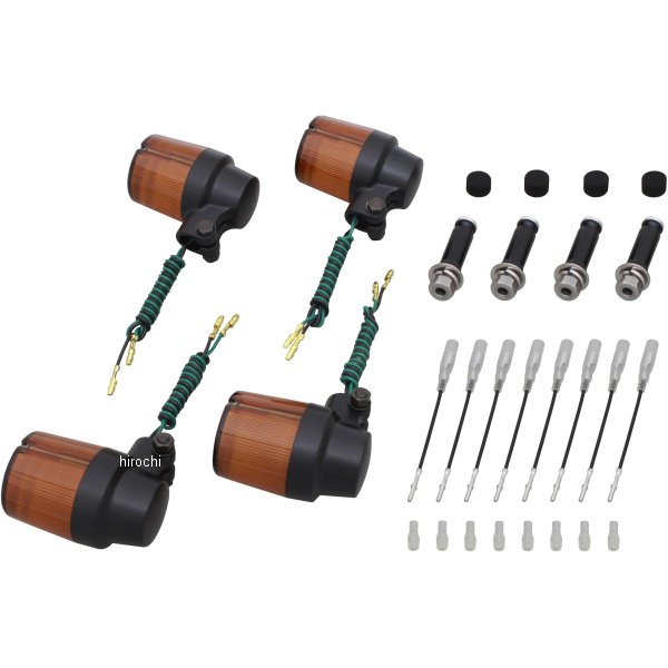 040093-26 ポッシュ POSH ウインカーセット スーパーバイク 03年以前 W650 黒/オレンジ