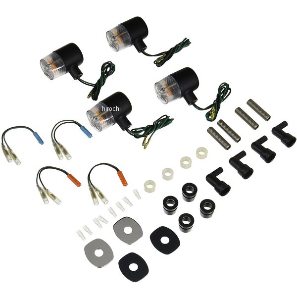 043092-56 ポッシュ POSH ウインカーセット 11年-14年 W800 クラシカルシリーズ 71タイプ 黒/クリアー