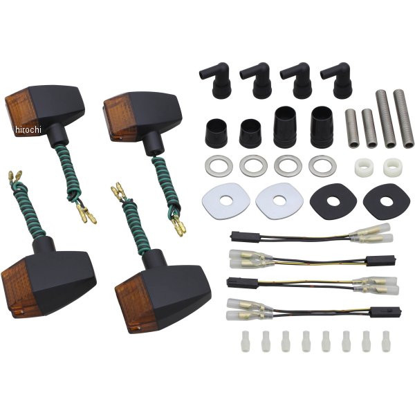 043146-56 ポッシュ POSH クラシカル スリムシャープタイプ ウインカーキット 20年 W800 黒/オレンジ