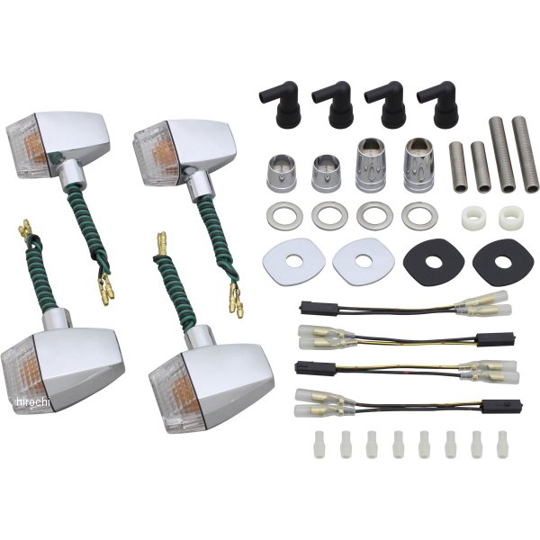 043147-53 ポッシュ POSH クラシカル スリムシャープタイプ ウインカーキット 20年 W800 メッキ/クリア