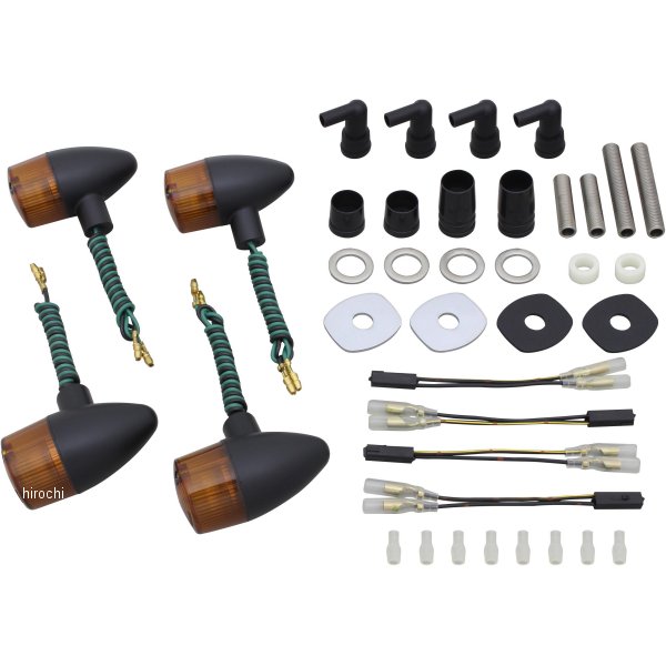 043198-56 ポッシュ POSH クラシカル 砲弾タイプウインカーキット 20年 W800 黒/オレンジ