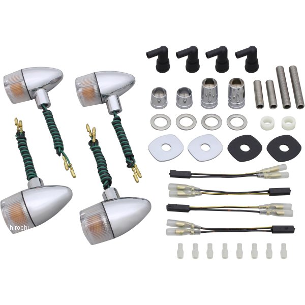 043199-53 ポッシュ POSH クラシカル 砲弾タイプウインカーキット 20年 W800 メッキ/クリア