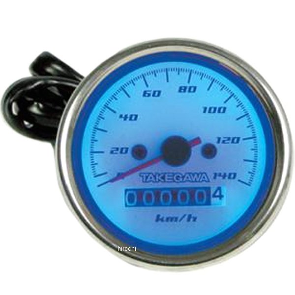 05-05-0096 SP武川 ブルーLED スピードメーター 文字盤ホワイト ブラック文字 12V車用