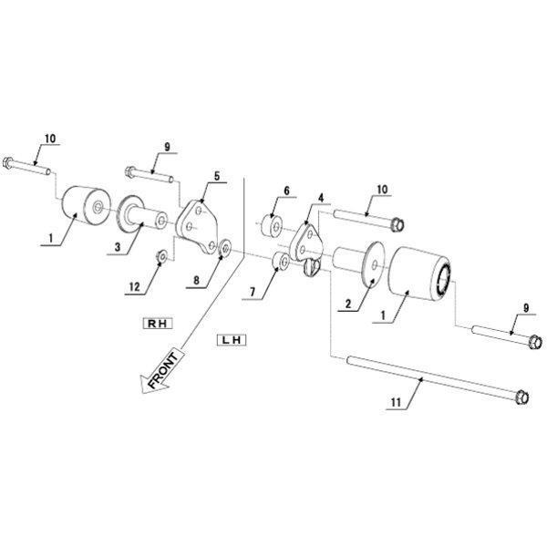 05030-211G8-00 モリワキ スキッドパッド 11年-13年 CBR250RR 黒 ストレート