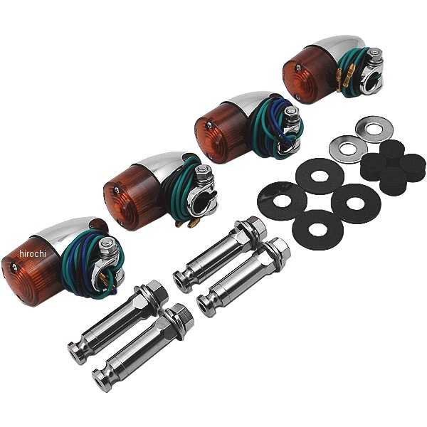 053498-33 ポッシュ POSH ウインカーセット 98年-02年 CB1300SF 砲弾タイプ メッキ/オレンジ