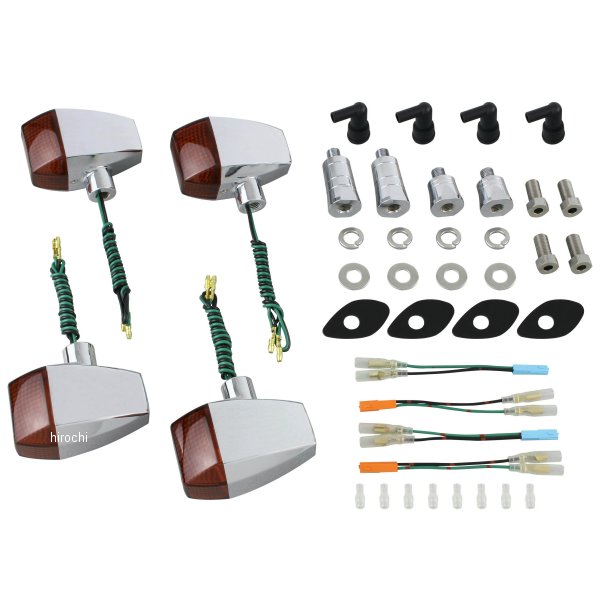 056081 ポッシュ POSH ウインカーキット ZRタイプ スタンダード 06年-13年 CB1300SB、06年-07年 CB400SB メッキ/オレンジ