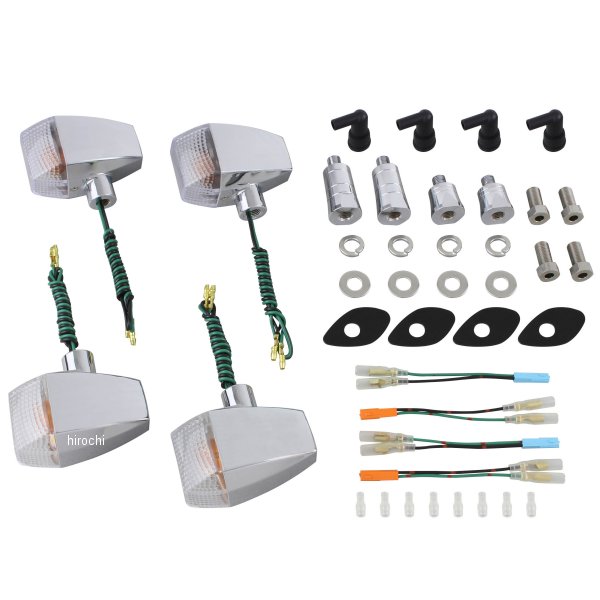 056082 ポッシュ POSH ウインカーキット ZRタイプ スタンダード 06年-13年 CB1300SB、06年-07年 CB400SB メッキ/クリア