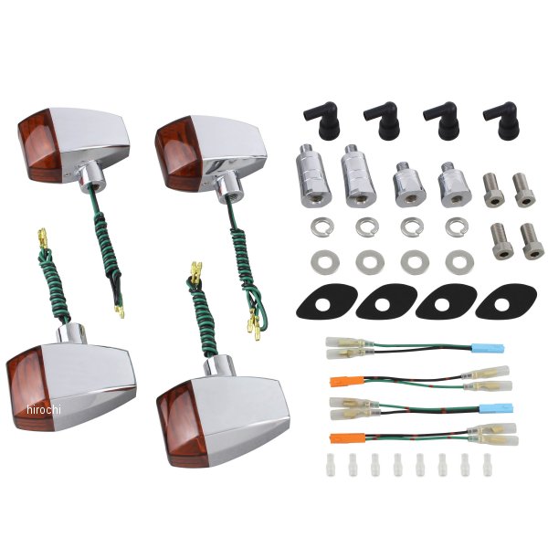 056085 ポッシュ POSH ウインカーキット ZRタイプ クリスタルカット 06年-13年 CB1300SB、06年-07年 CB400SB メッキ/オレンジ