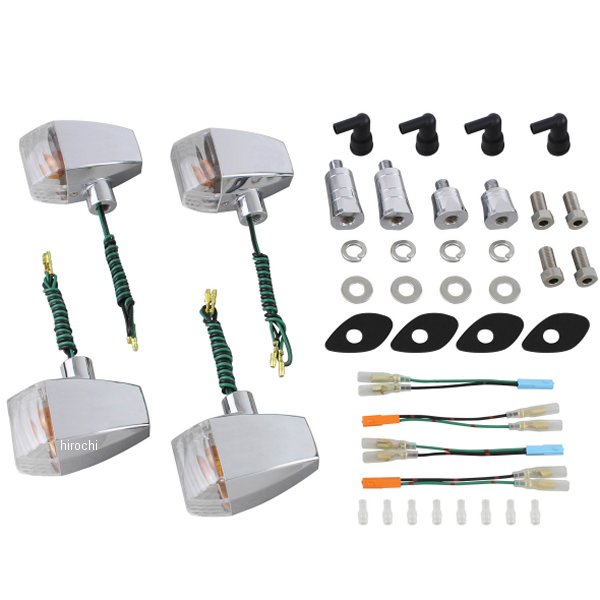 056086 ポッシュ POSH ウインカーキット ZRタイプ クリスタルカット 06年-13年 CB1300SB、06年-07年 CB400SB メッキ/クリア