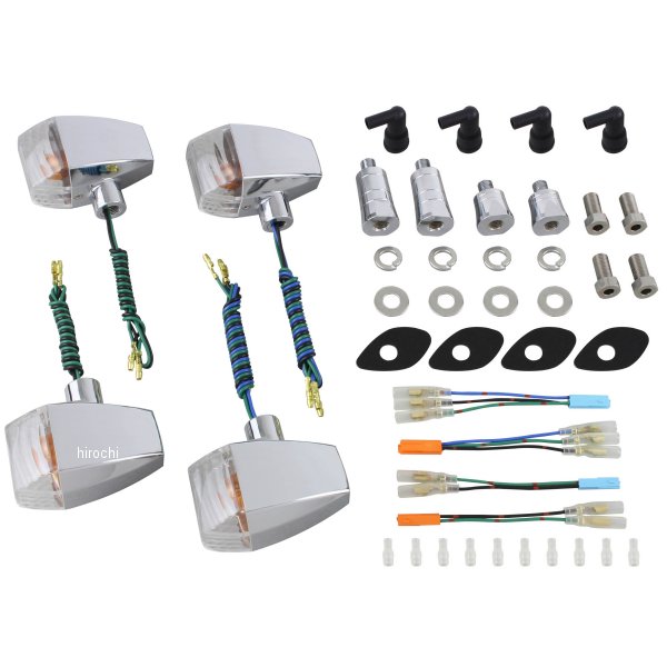 056486 ポッシュ POSH ウインカーキット ZRタイプ クリスタルカット 05年 CB1300SB、05年/08年-16年 CB400SB メッキ/クリア