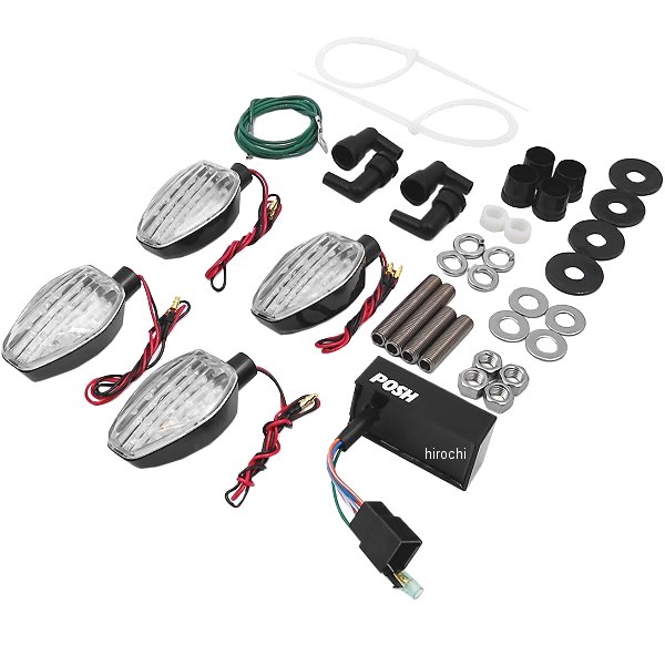 057052-06 ポッシュ POSH ライトウェイトLEDウインカーセット 14年以降 CBR250R 黒/クリア