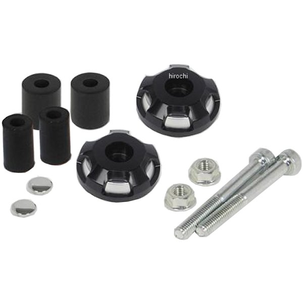 06-01-0377 SP武川 2ピースハンドルバーエンド 汎用 シルバー/黒