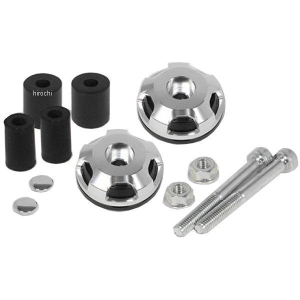 06-01-0378 SP武川 2ピースハンドルバーエンド 汎用 黒/シルバー