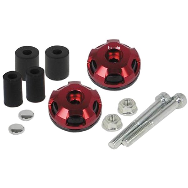 06-01-0380 SP武川 2ピースハンドルバーエンド 汎用 黒/赤