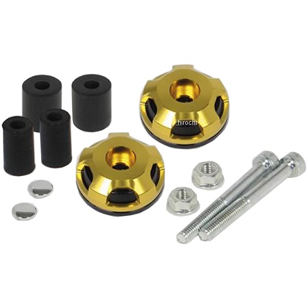 06-01-0381 SP武川 2ピースハンドルバーエンド 汎用 黒/ゴールド