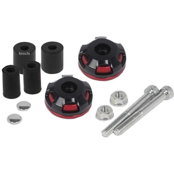 06-01-0382 SP武川 2ピースハンドルバーエンド 汎用 赤/黒