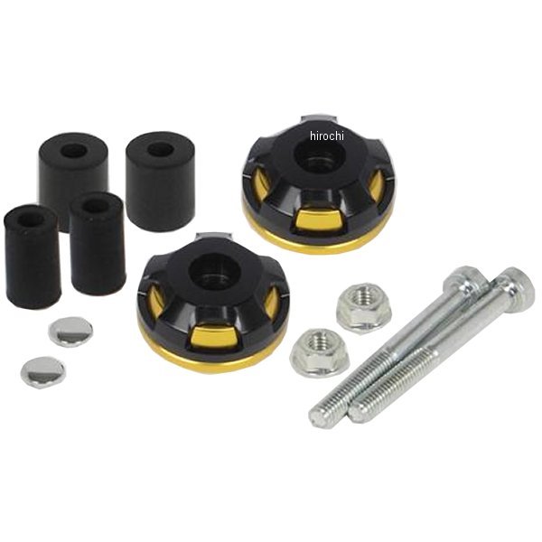 06-01-0384 SP武川 2ピースハンドルバーエンド 汎用 ゴールド/黒