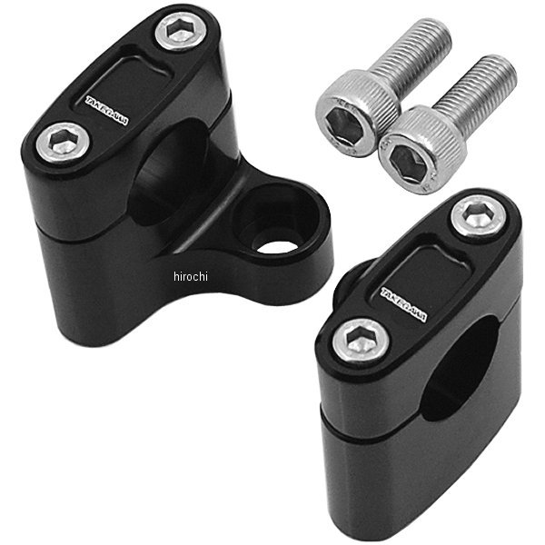 06-02-0021 SP武川 ノーマルトップブリッジ用 バーハンドル変換 アルミ削り出しハンドルホルダー 黒アルマイト モンキー モンキーFI