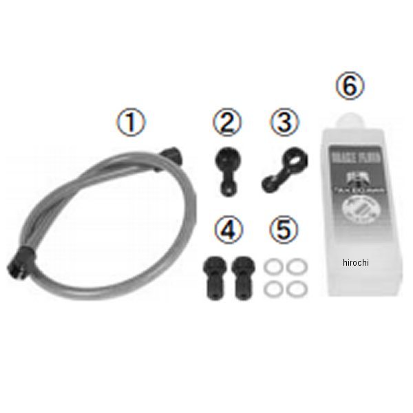 06-08-0254 SP武川 リアブレーキホースキット 500mm 16cmロング リヤディスクブレーキ取付車用 モンキー、ゴリラ