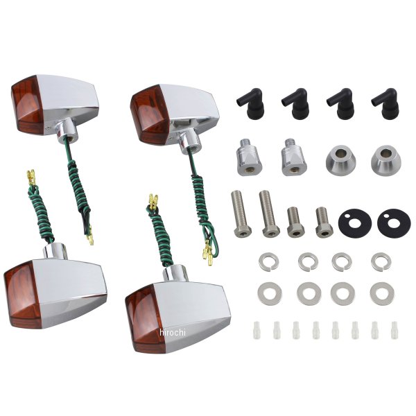 060085 ポッシュ POSH ウインカーキット ZRタイプ クリスタルカット メッキ/オレンジ 98年-99年、07年- XJR1300