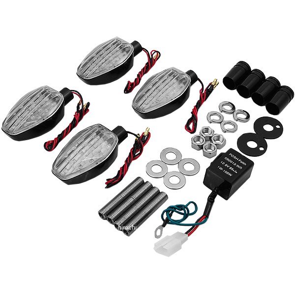 060152-06 ポッシュ POSH ライトウェイトLEDウインカーセット 93年-15年 XJR1300、XJR1200、XJR400 黒/クリア