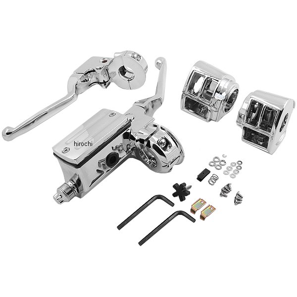 0610-0501 DRAG コントロールキット 5/8"マスターシリンダー シングルディスク 84年-95年 クローム