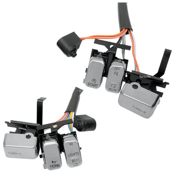 0616-0053 DRAG スイッチキット 96年-13年 ハーレー クローム