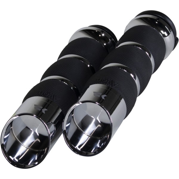 0630-2838 クロームワークス KHROME WERKS エアエッジグリップ 1" 黒/クローム