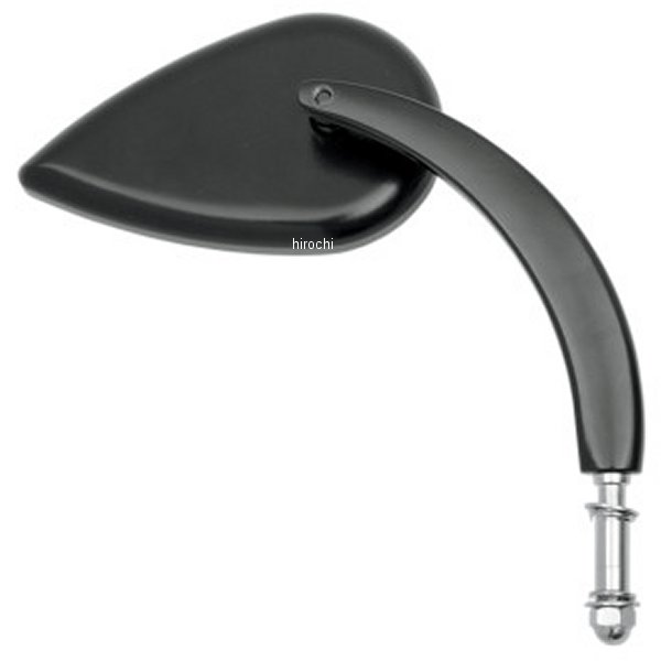 0640-0389 DRAG ミラー ティアドロップ ロングステム 黒(1個売り)