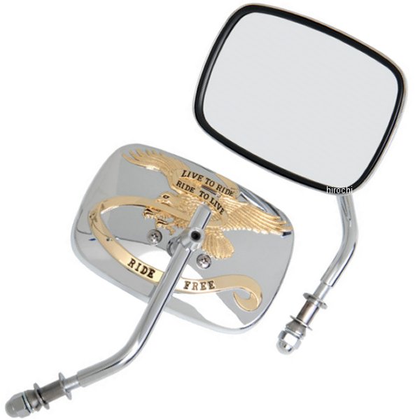 0640-0476 DRAG ミラー Live to Ride ゴールド(左右ペア)
