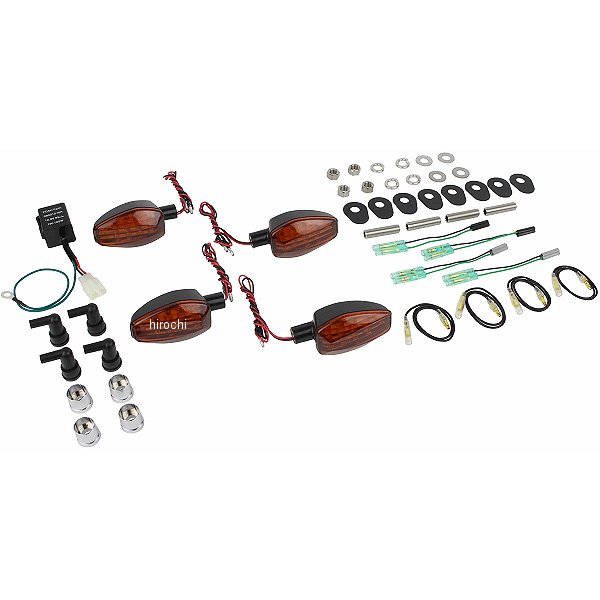 065251-06 POSH ポッシュ ライトウェイトLEDウインカーキット 14年以降 MT-09 トレーサー ブラックボディー/オレンジレンズ