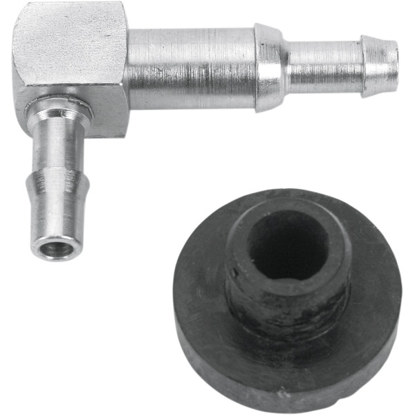 07-276 Parts Unlimited シングル タンク フィッティング 1/4インチ(6mm) 90°