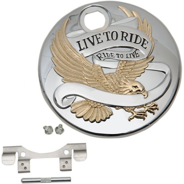 0703-0742 DRAG フューエル ドア Live to Ride 99年-07年 FLH ゴールド