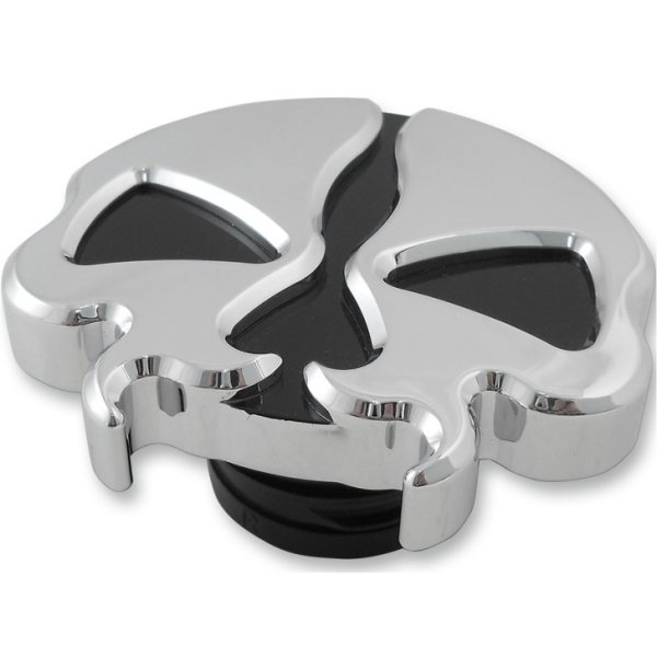 0703-0787 DRAG ガスキャップ ベント無し スプリットスカル 96年以降 クローム