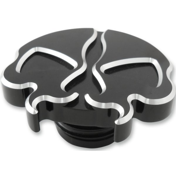 0703-0788 DRAG ガスキャップ ベント無し スプリットスカル 96年以降 黒