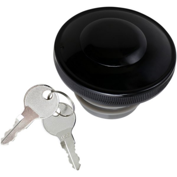 0703-0815 DRAG ガスキャップ ベント有り ねじ込み式カギ付き 96年以降 黒