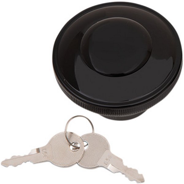 0703-0816 DRAG ガスキャップ ベント無し ねじ込み式カギ付き 96年以降 黒