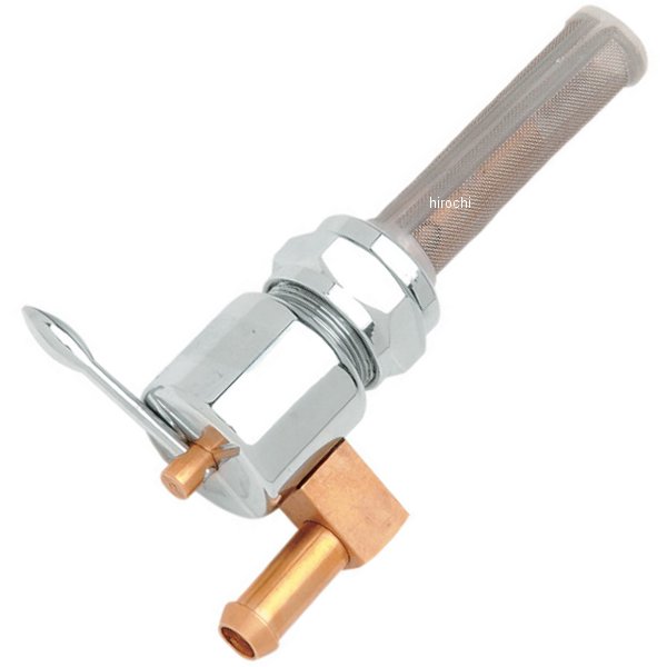 0705-0118 DRAG フューエル ペットコック 5/16" ダウン ラウンド クローム