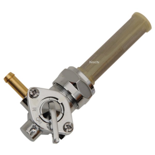 0705-0282 DRAG フューエル ペットコック 90°前方 22mm 75年-95年 ハーレー クローム