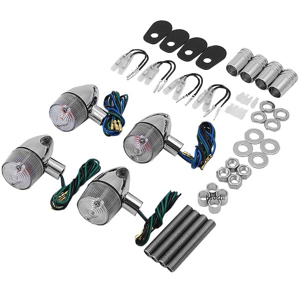 071499-53 ポッシュ POSH クラシカル砲弾タイプ ウインカーセット 94年-02年 ZRX1100、ZRX400 クローム/クリア