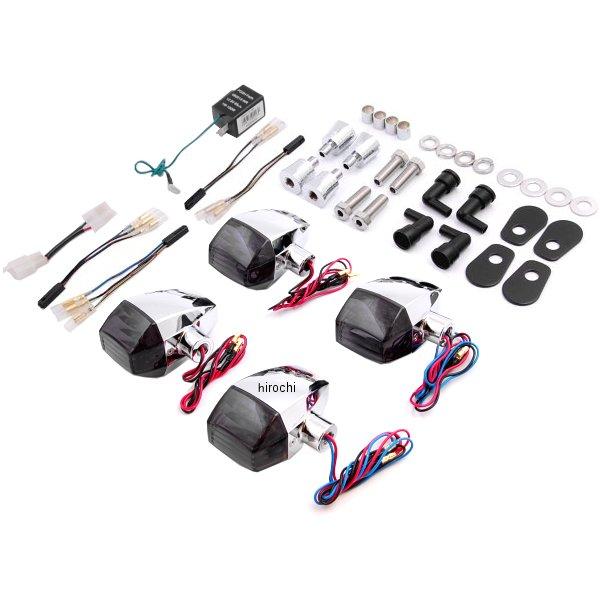 071667 ポッシュ POSH LED ZRウインカーセット クリスタルタイプ 04年-08年 ZRX1200R、ZRX400 クローム/スモーク