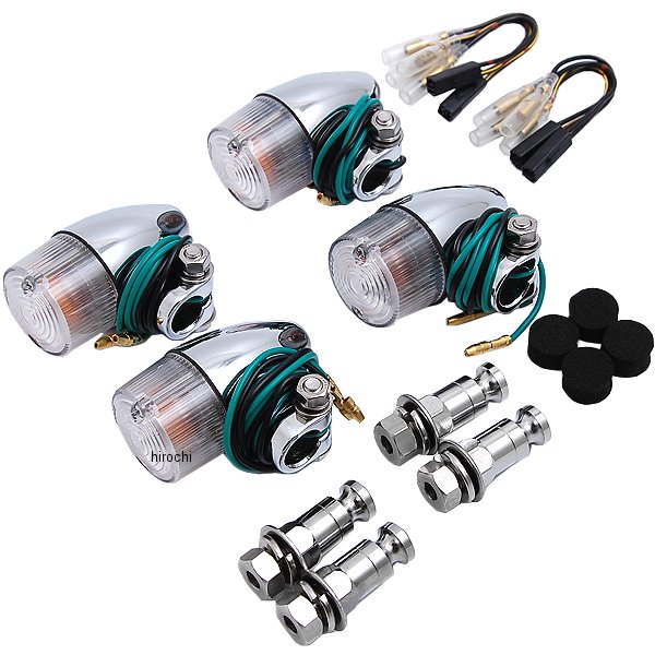 074099-33 ポッシュ POSH ウインカーセット 250TR 砲弾タイプ メッキ/クリアー