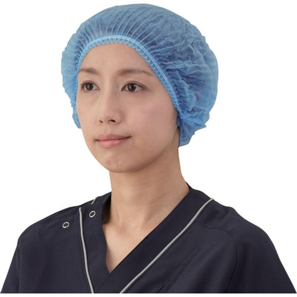 076184 384-7571 (株)竹虎 竹虎 サージキャップ ジャバラタイプ ブルー 100枚入