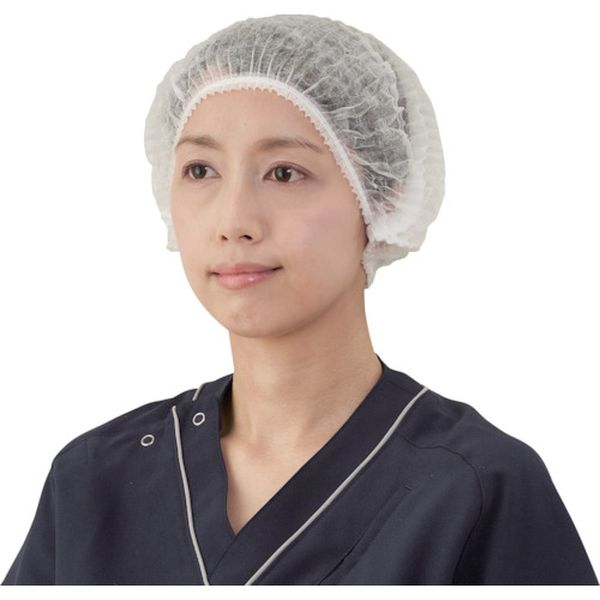 076185 384-7574 (株)竹虎 竹虎 サージキャップ ジャバラタイプ ホワイト 100枚入