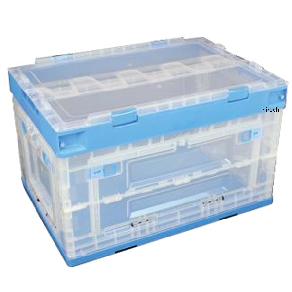 08-01-0203 SP武川 折り畳みコンテナ50L クリアブルー