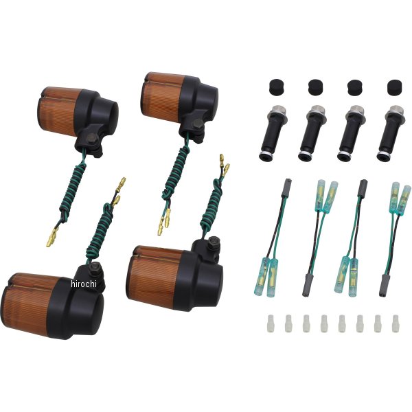 080093-26 ポッシュ POSH ウインカーセット スーパーバイク 98年 GSX400 インパルス 黒/オレンジ