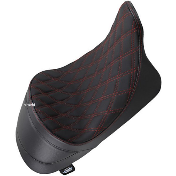 0801-1254 DRAG Specialties シート フォワード ロー ソロシート ダイヤモンド ハーレー ツーリング レッドステッチ